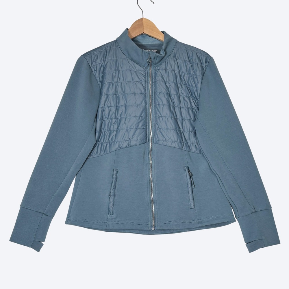 Avalanche Outdoor Supply Womens L Blue Puffer Quilted Jacket Full Zip